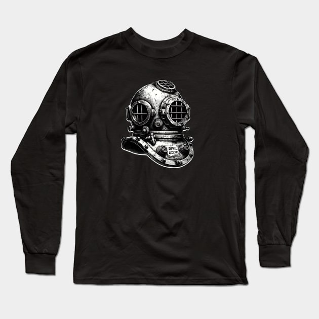 Vintage Dive Helmet - Funny Scuba Dive Long Sleeve T-Shirt by eighttwentythreetees